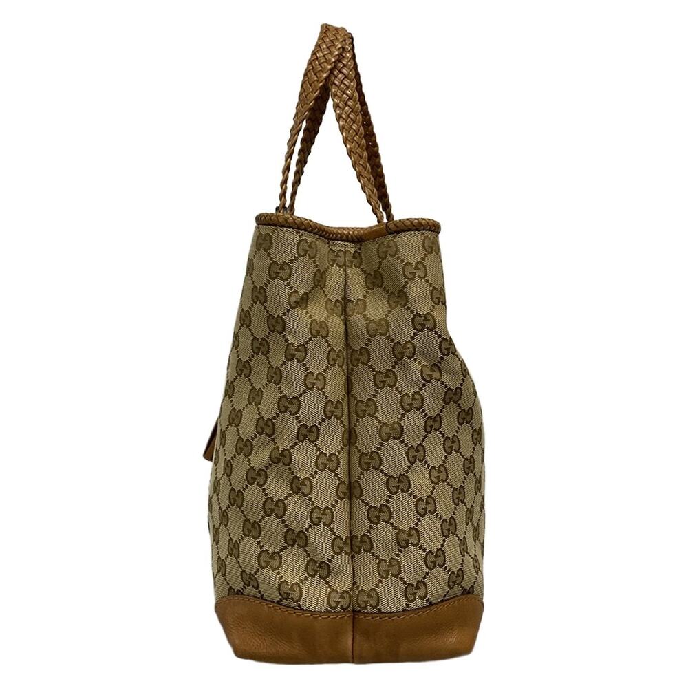 Gucci Marrakech Tote Bag 295326 Dark Brown Beige Light Brown Jacquard Leather - Picture 4 of 15